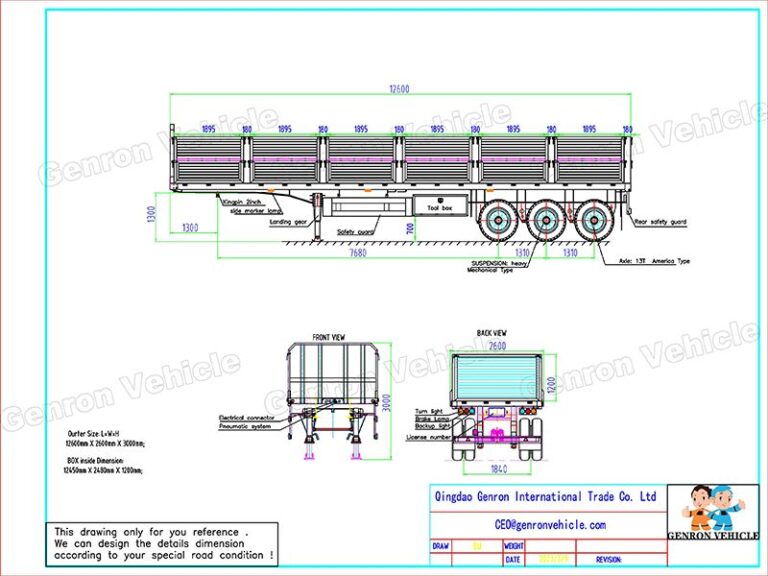Detailed design drawings for 40 tonne sidewall trailer