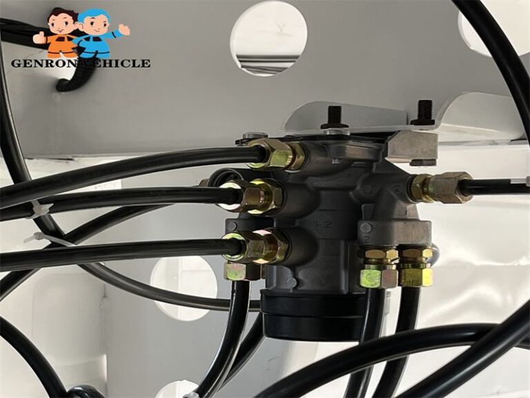 Detailed view of sidewall trailer vehicle components