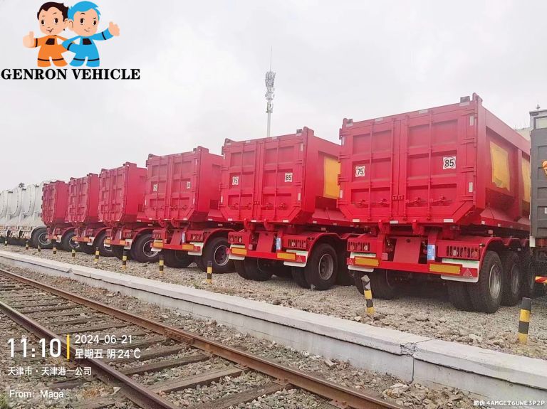 Genron International Trade 4 Axles Rear Dump Semi Trailers